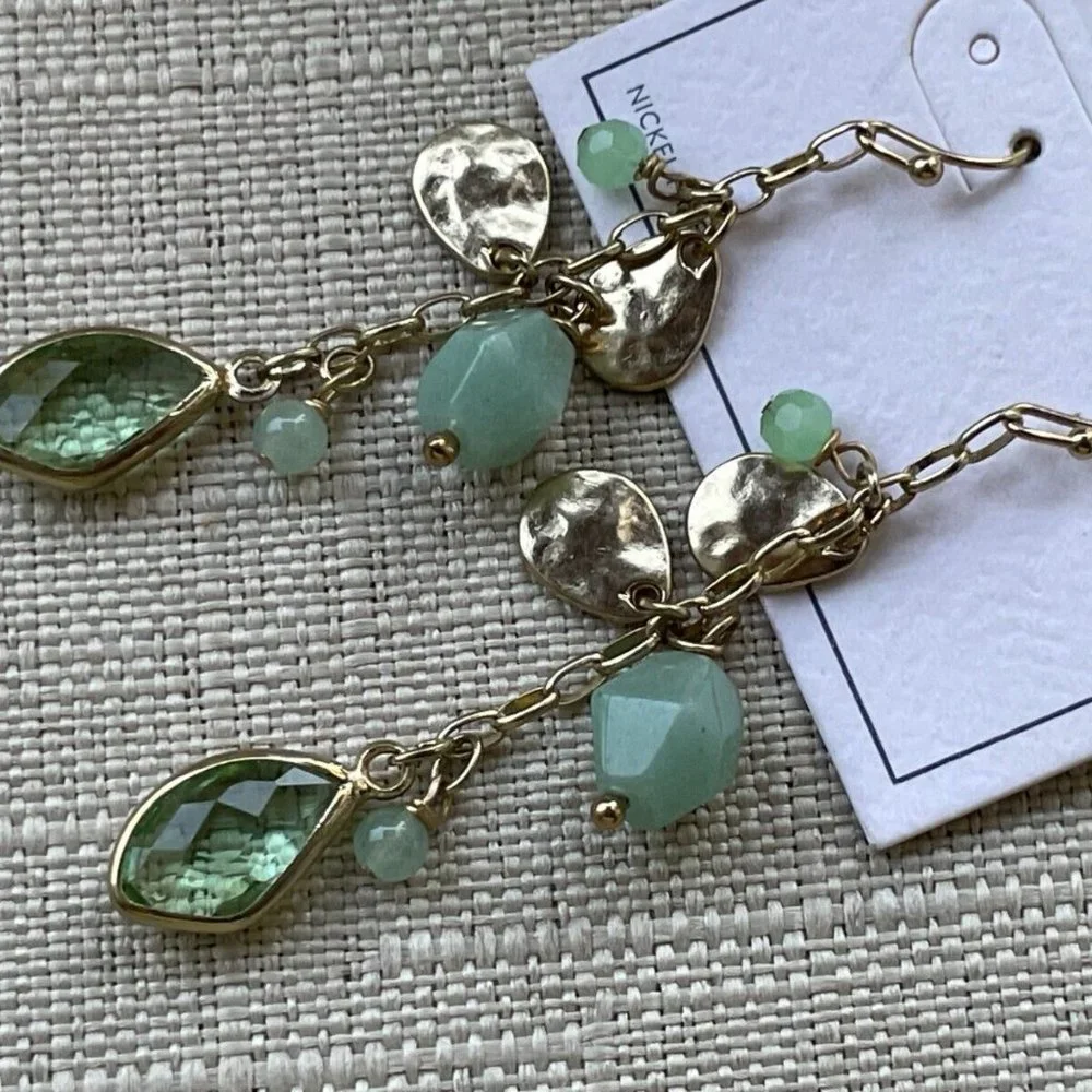 Melrose and Market Women Earrings Genuine Stone Drop Down Ear Jewelry New